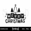 tree merry christmas svg cut file