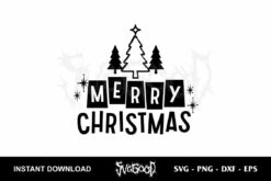 tree merry christmas svg cut file