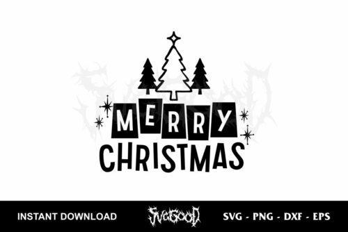 tree merry christmas svg cut file