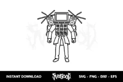 TV Man Outline Skibidi Toilet SVG
