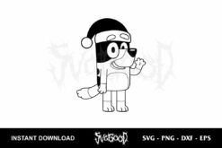 Bluey Christmas Outline SVG