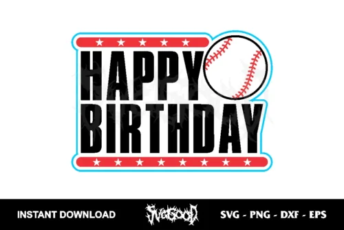 happy birthday baseball svg