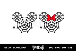 Mickey Minnie Head Spider Web SVG