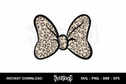 minnie mouse leopard bow svg