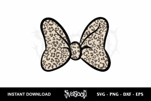 minnie mouse leopard bow svg