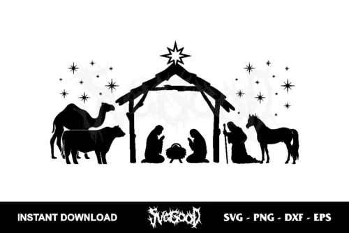 nativity scene svg cricut