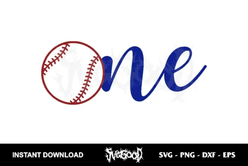 one baseball cake topper svg