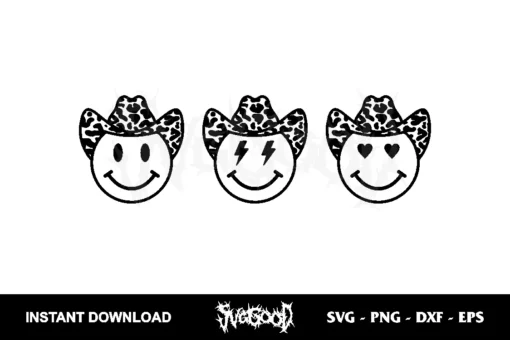Smiley Cowboy Hat SVG Cricut