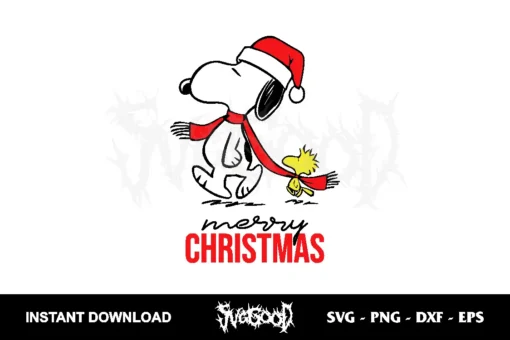 snoopy merry christmas svg