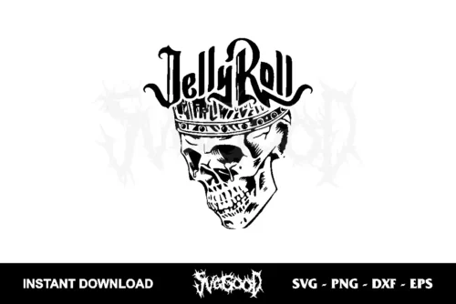 jelly roll skull svg cricut