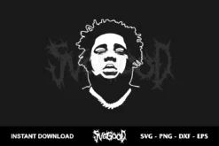 Rod Wave Face Silhouette SVG