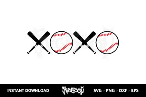 xoxo baseball svg