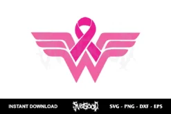 breast cancer wonder woman svg cricut
