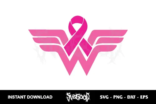 breast cancer wonder woman svg cricut