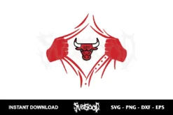 Chicago Bulls Superman Ripped SVG