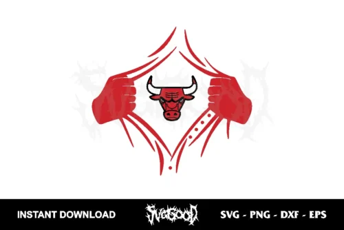 chicago bulls superman ripped svg