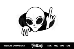 Alien Middle Finger SVG Cricut
