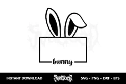Blank Easter Bunny Ears SVG