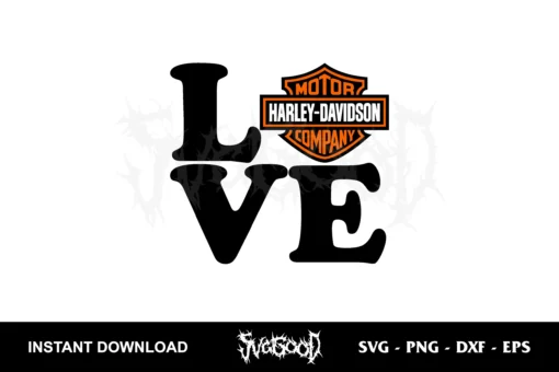 love harley davidson svg
