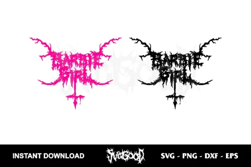Black Metal Barbie Girl SVG Cricut