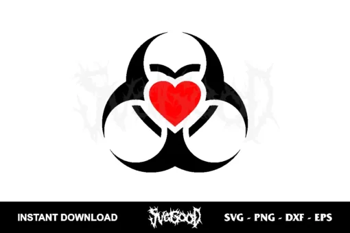 Biohazard Heart SVG Cricut