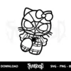 hello kitty spiderman outline svg cricut