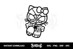 Hello Kitty Spiderman Outline SVG Cricut