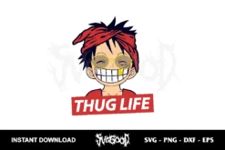 luffy thug life svg cricut