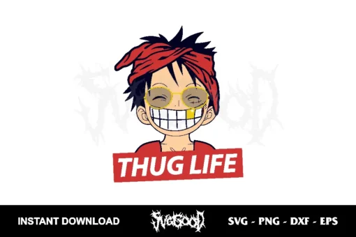 luffy thug life svg cricut