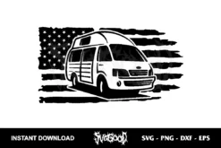 US Camper Van SVG Cricut