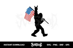 Bigfoot American Flag SVG Cricut