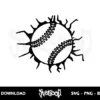 cracked glass baseball svg