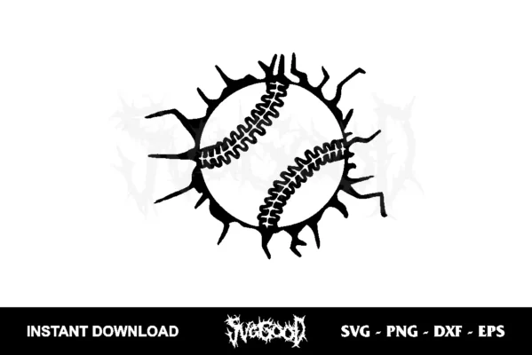 cracked glass baseball svg