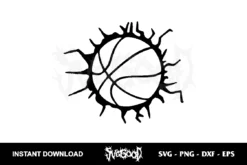 cracked glass basketball svg