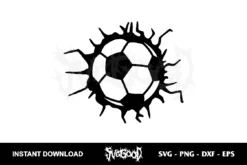 cracked glass soccer ball svg