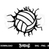 cracked glass volleyball svg