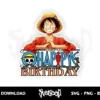 one piece birthday cake topper printable png