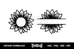 sunflower monogram svg cricut