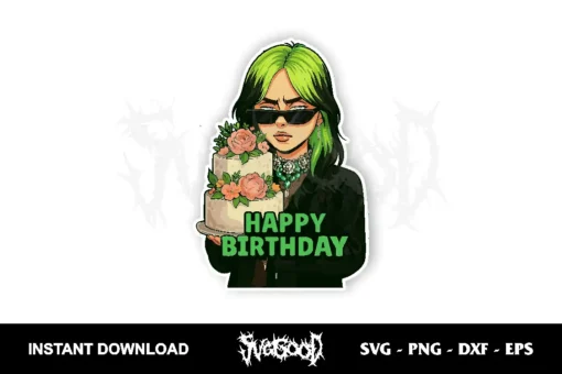 Billy Ellis Cartoon birthday cake topper svg vector