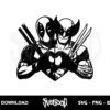 deadpool and wolverine heart hand svg cricut