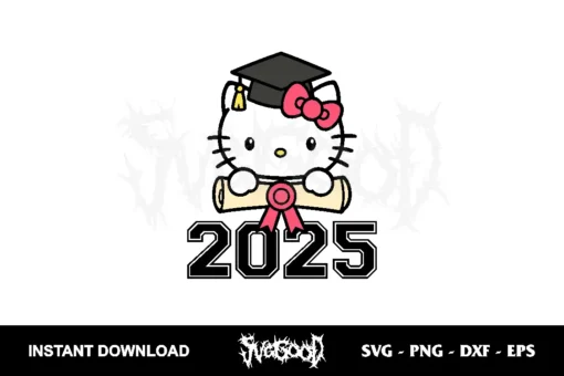 Hello Kitty Graduate 2025 SVG
