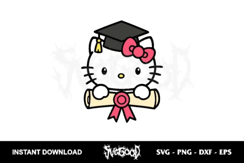 hello kitty graduate svg clipart