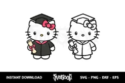 hello kitty graduation svg cricut
