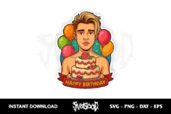 Justin Beiber Cartoon Cake Topper PNG Printable