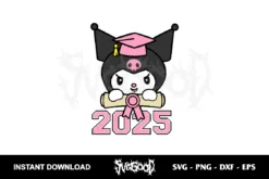 kuromi graduate 2025 svg cricut