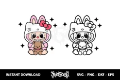 labubu hello kitty svg clipart