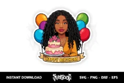 Sza Cartoon Birthday Cake Topper Vector