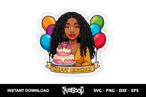 Sza Cartoon Birthday Cake Topper Vector