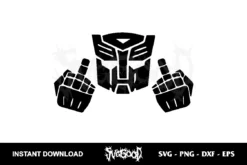 transformers middle finger svg cricut