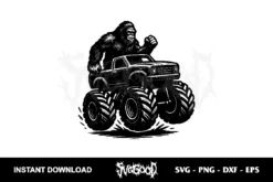 Big Foot Riding Monster Truck SVG Cricut